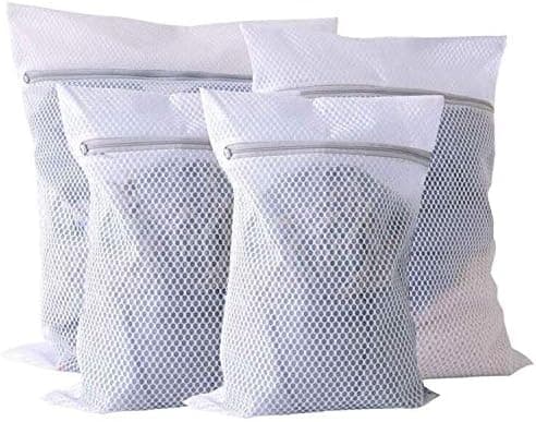 Tvättväska extra stor storlek, 4-pack känslig polyester med dragkedja, för kläder, resor