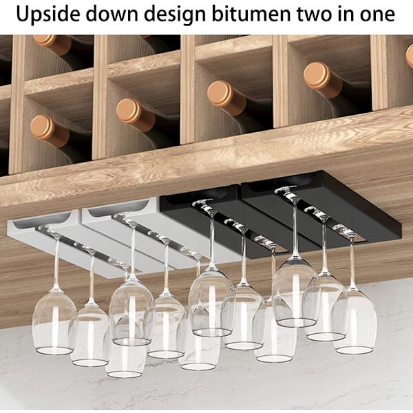 4-pack, Hängande Under-Hyllan Vinglasställ, Vinglasställ Väggmontering