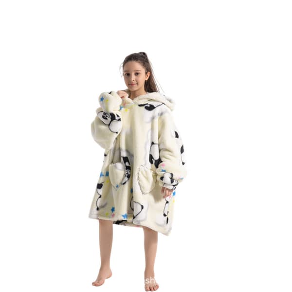 Flanellfilt för barn 75 cm, varm tröja för kalla dagar - Vit panda White panda