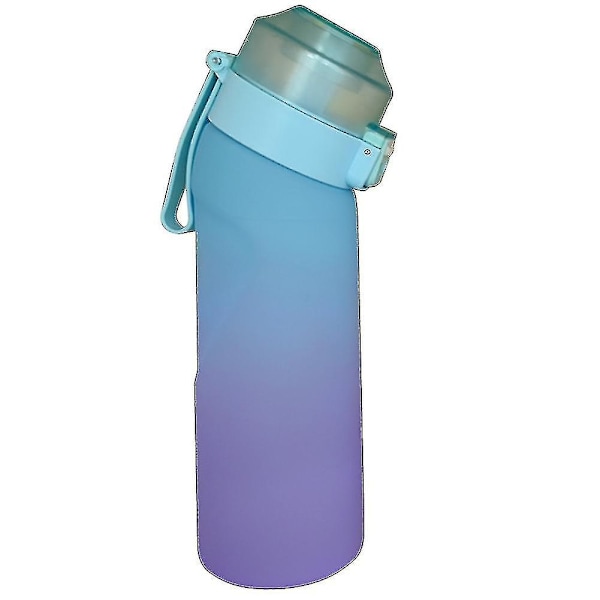 Smaksatt vannflaske med 7 smakpods Air Water Up-flaske Frost svart 650 ml Air Starter Up-sett Vannkopp for camping Sport Blå Lilla Blue Purple Only water bottle