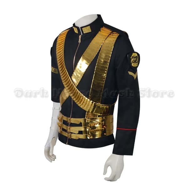 Michael Jackson JAM Tour Jacka Och Metall Kulbälte Punkstil Halloween Kostym full set S