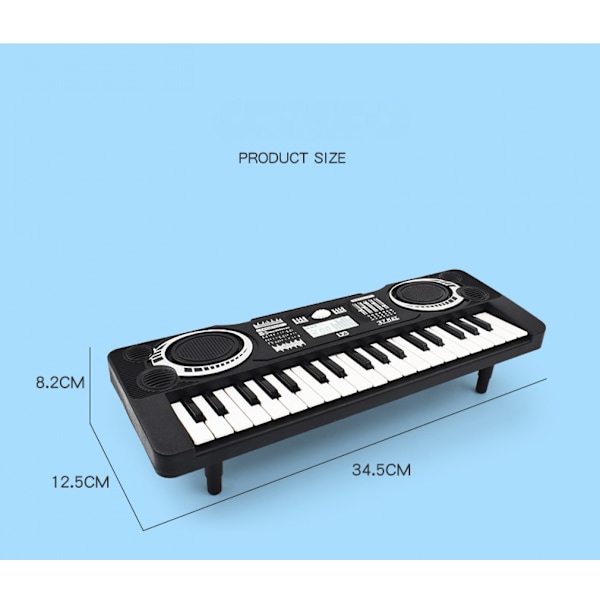 Børnekeyboardklaver, 37 tangenter Bærbart elektronisk klaver til børn, Digitalt musikkeyboard Pædagogisk legetøj
