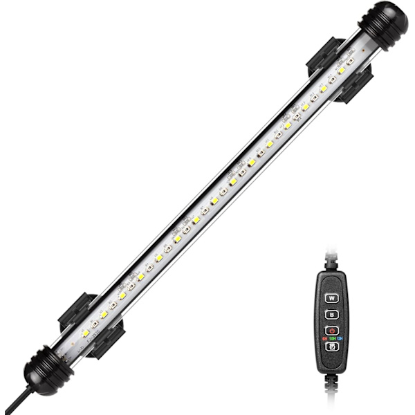 LED akvariebelysning, nedsænkelig akvarielampe med automatisk tænd/sluk