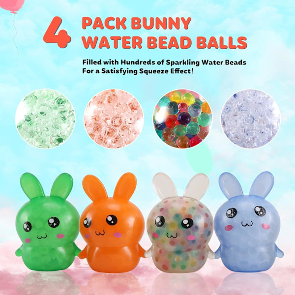 4-pack Påskhare Squishy Stressbollar Leksak för Barn Vuxna