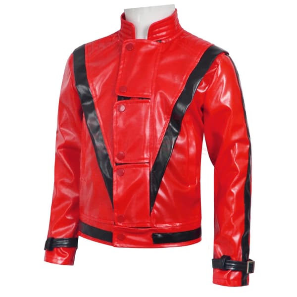 Röd läderjacka för män, klassisk bikerstil, Halloweenfest, utekväll, present A 120