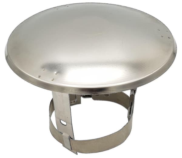Rustfritt stål skorstein røykrør hette regnbeskyttelse deksel terminering 60-250mm Xd2