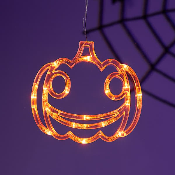Halloween LED sugekopplys, gresskar spøkelse edderkoppnett vindusdekorasjon til fest Spider