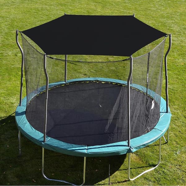 pc - Trampolin Solskærm Net - Solskærm Baldakin - Sammenfoldelig - Sort - 3,04 meter - Velegnet til 6-stolpe trampoliner{F3}