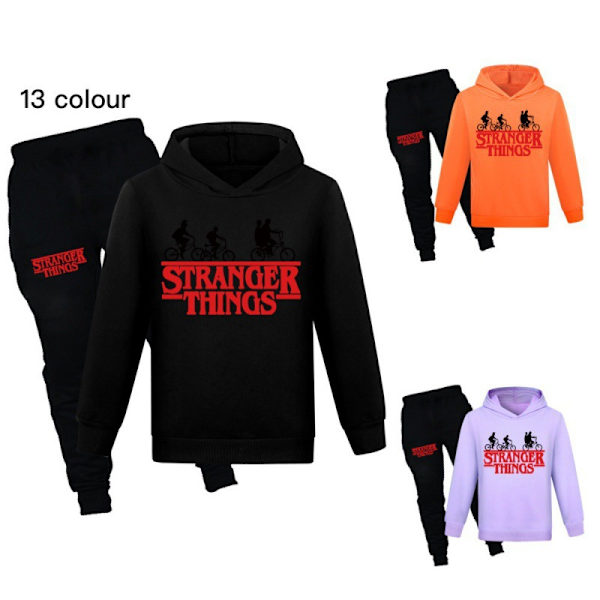 Stranger Things Hættetrøje Sweatshirt Pullover Jumper Efterår/Vinter grey 140cm