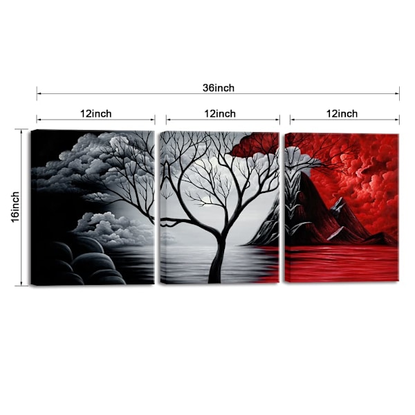 The Cloud Tree Suuri 3 Paneelia Moderni Pingotettu ja Kehystetty Giclee Kangas Tulosteet Abstrakti Merimaisema Maalauksia Jäljennös Merenranta Kuvat