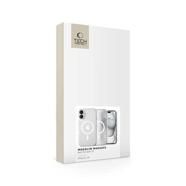 Tech-Protect iPhone 16 Deksel MagSafe MagSlim Matt Hvit 50