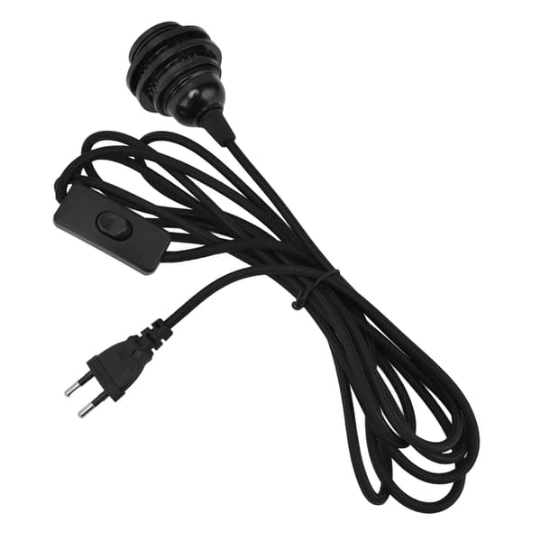 E27 Pendel Lampeledning med Afbryder EU Stik