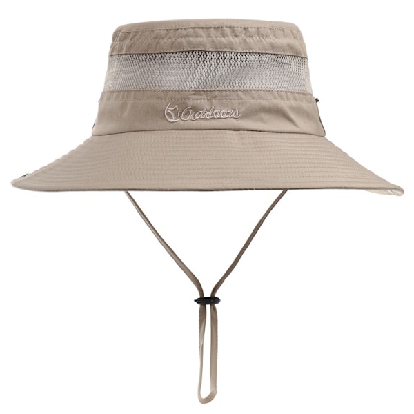 Fiskehat UPF 50+ Bredskygget Solhat til Mænd og Kvinder, Herre Bucket Hat med UV-beskyttelse til Vandreture Strandhatte (Khaki)