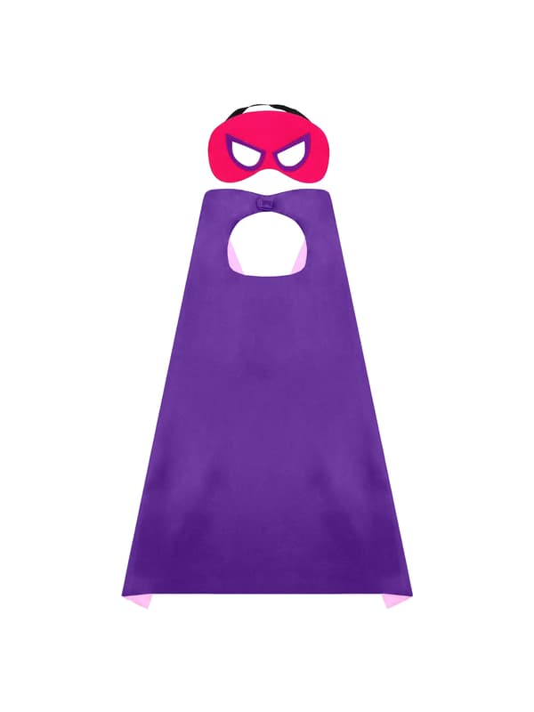 Superheltekapper og masker sæt til børns rollespil, fest, Halloween-kostumer Dark Violet One-size