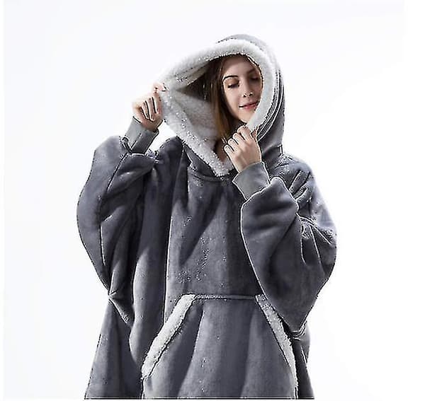 Oversized Hettegenser Teppe Bærbar Lamme Velvet Lazy Teppe
