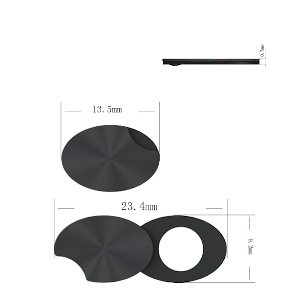 st Dator Kameraskydd Laptop Webbkamera Sekretesskydd Skyddande Blocker Svart 13.5*9.2*0.7mm Svart Black 1X1X0.1CM