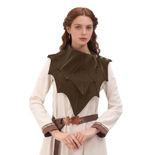 Renæssance Elver Druidekappe, Plys Middelalderkappe til Halloween Cosplay, Unisex One Size Brown