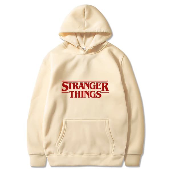 Stranger Things trykket hettegenser – fleeceforet hettegenser Purple M