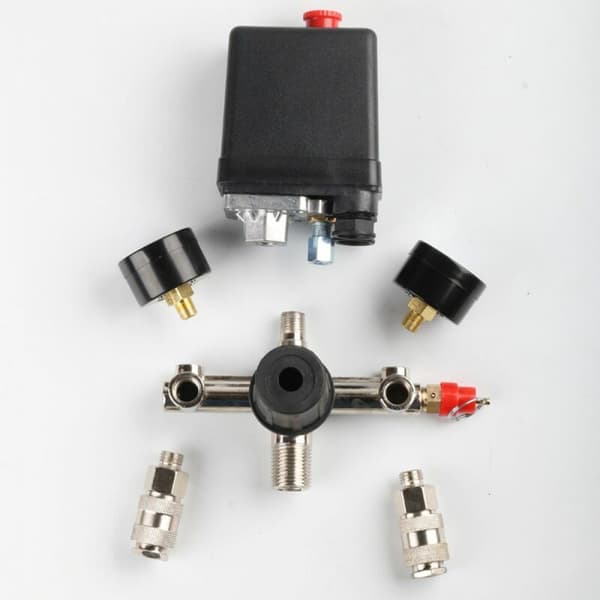 Trykkregulator med trykkbryter for kompressor Trykkbryter med 2 displayer