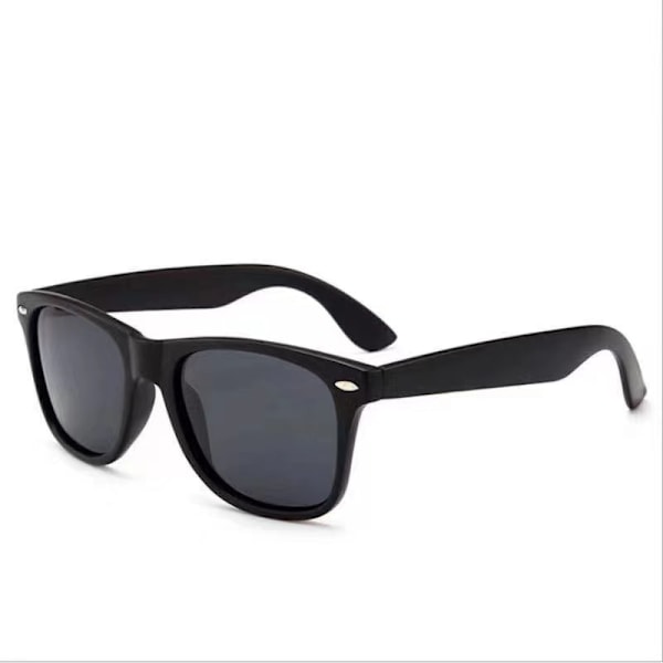 Retro Wayfarer Solbriller Matt Svart Svart