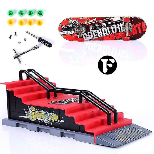 Miniskatepark for Finger Skateboard, Kombinasjonsleketøy for Skatepark, Rampe for Skateboard Style F