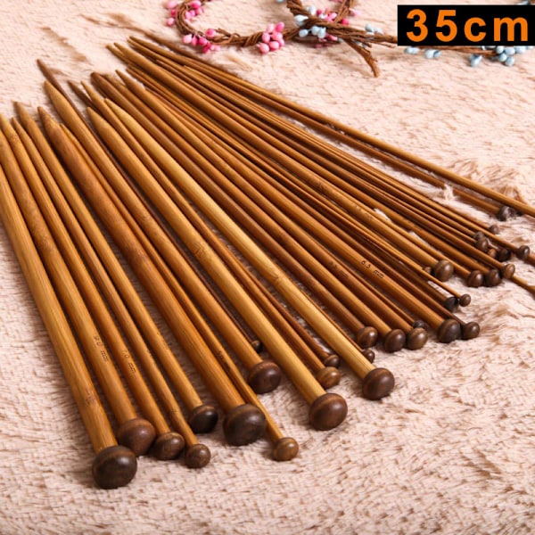 36 st 18 Storlekar Enkelspetsiga Karboniserade Bambustickor Hantverksverktygssats 35cm