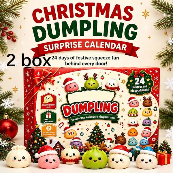 2026 Squishy julekalender, 24 dager nedtelling overraskelsesboks, Dumpling Slow Rebound Squishies Klemme Sensorisk Gave 2box(48PCS)