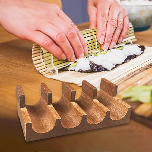 Puinen Sushi-teline, Sushi-tarjoiluvati, Tarjoiluvatijalusta, Taco-teline tarjotin kokoontumisiin ravintolaan - WELLNGS Grid