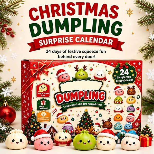 2026 Squishy julekalender, 24 dager nedtelling overraskelsesboks, Dumpling Slow Rebound Squishies Klemme Sensorisk Gave 3box(72PCS)