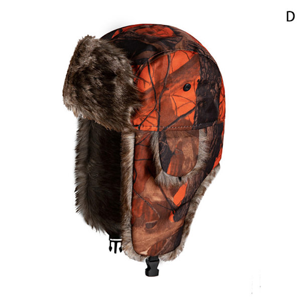 Gammal Man Öronlapp Hatt Lei Feng Hatt Kamouflage Varm Vinter Äldre D