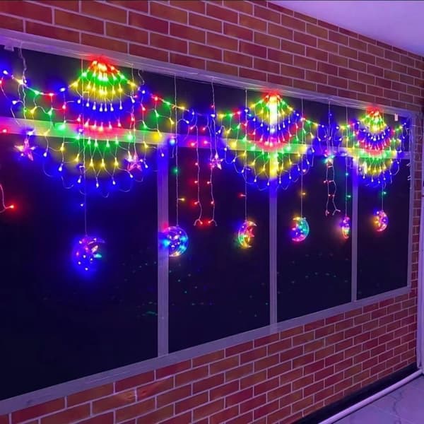LED påfuglenetlys, farverig IP44 udendørs dekoration til have, jul, bryllup