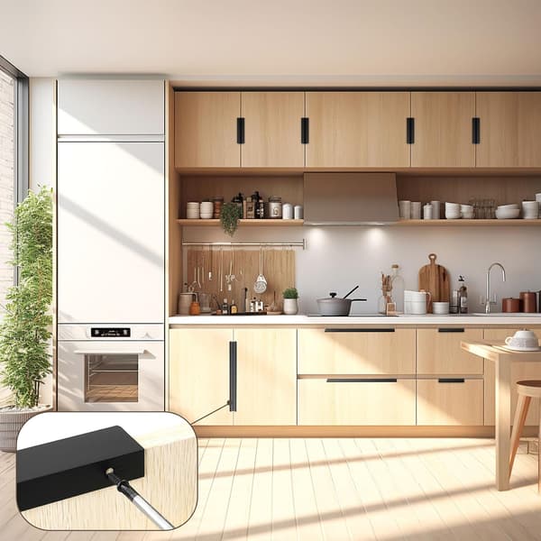 10 usynlige møbelgreb - sorte køkkenskabsgreb 150*32*18mm black