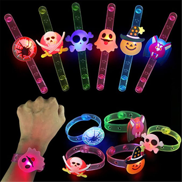 12 st Halloween Party Bag Fillers Led Light Up Flash Armband