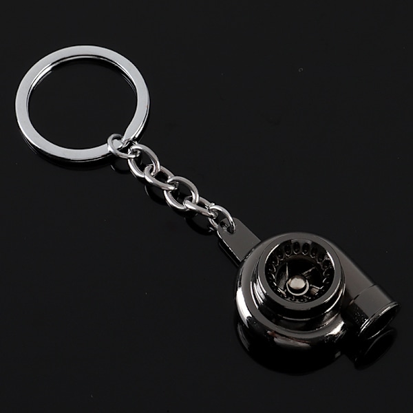 2 st Mini Turbo Nyckelring Snurrande Turbin Nyckelring silver