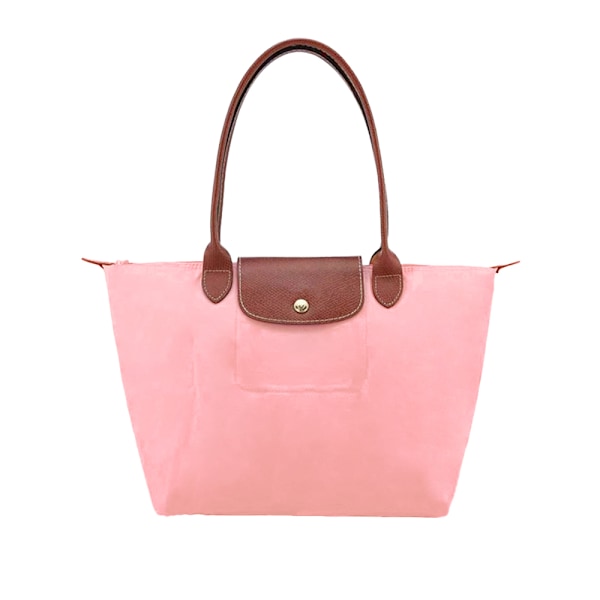 Uusi Longchamp Le Pliage Tote Reseaxelväska Nylon Iso & Pieni Pinkki Pink L