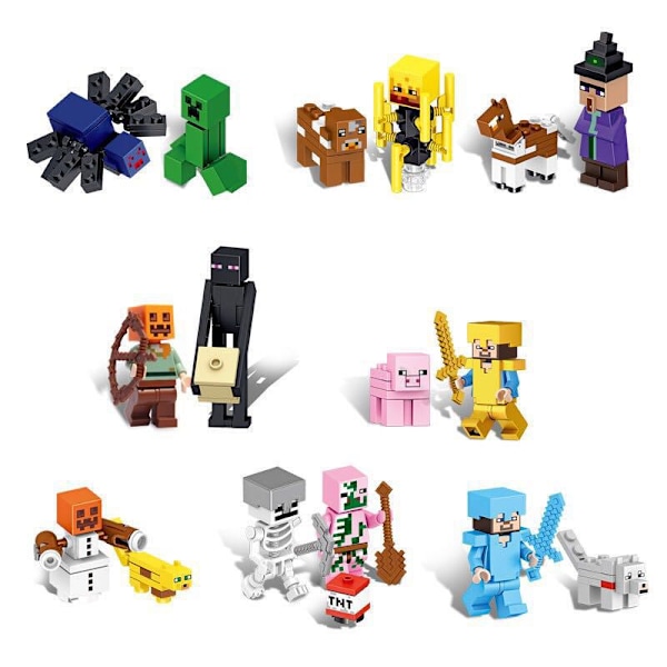 Mina värld byggklossar minifigur rustning Steve docka modell omgivande tårtdekorationer handgjorda blind box leksaker Ender Queen (doll 7 cm)
