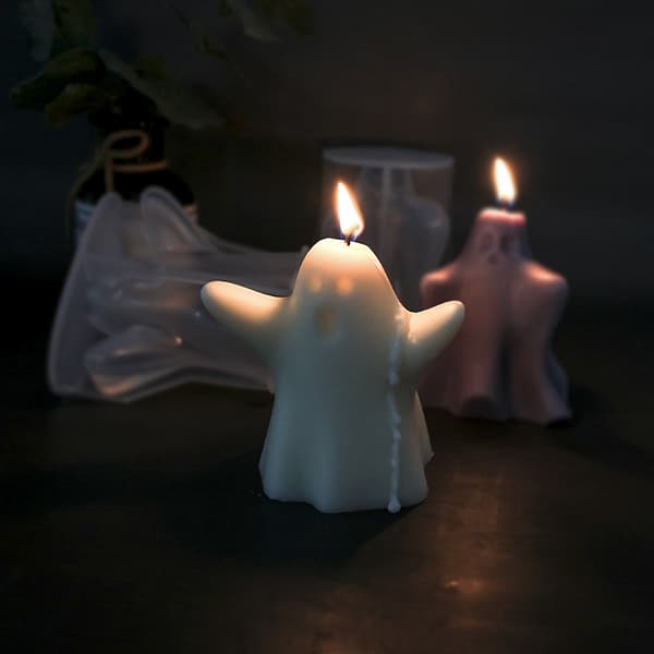 Spøgelses lysforme stearinlys DIY silikoneform lysfremstilling lysvæge