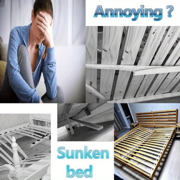 4 ställbara sängbensben – kraftig plast, ingen montering, passar king- och queen-sängar, enkel installation