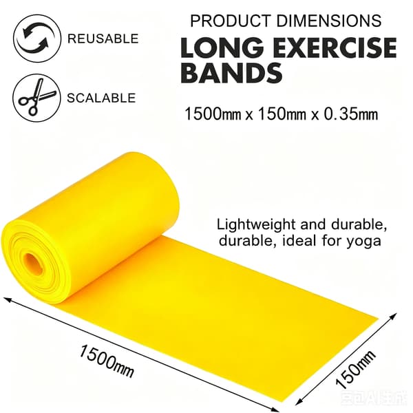 6 st yogamotståndsbandset, 150×15 cm elastiska stretchband, träningsutrustning för kvinnor 6-Pack