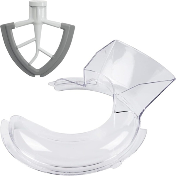 Helleskjerm og Flex Edge-visp for KitchenAid 4,5 og 5 Quart Tilt-Head kjøkkenmaskiner, kun rustfritt stål