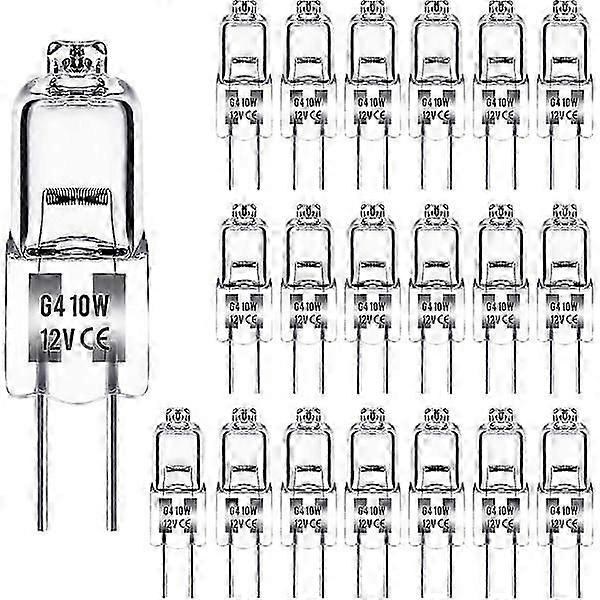 20-pack 10W 12V G4 halogenlampor - varmvitt