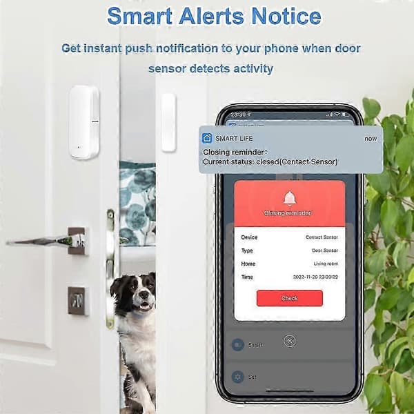 Tuya Smart ZigBee WiFi Dørsensor Trådløs Magnetisk Dør Vindue Åben Lukket Det