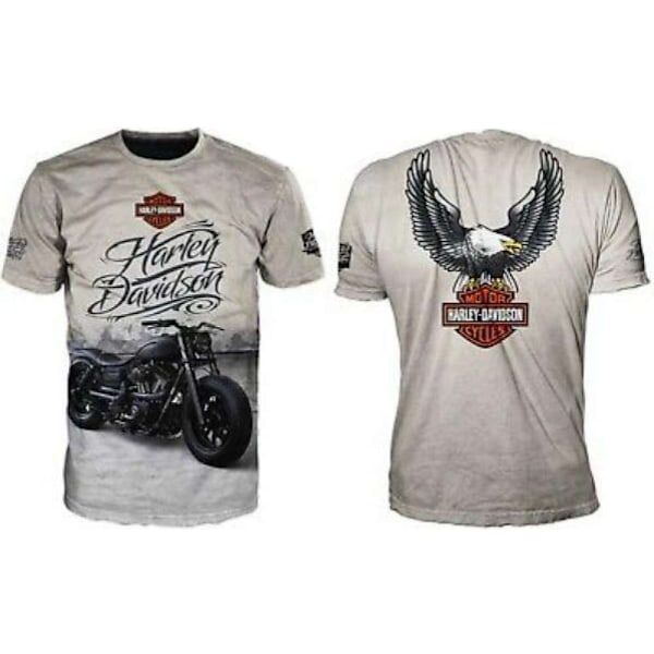 HarleyDavidson Motorcykel T-shirt Herr Sommar Casual Kortärmad A 3XL