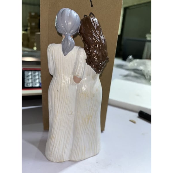Dekorativ figur, Morsdagsgave, Mor-Datter Skulptur, Resin Dekorasjon