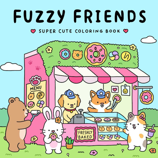 Fuzzy Friends: Super Sød Farvelægningsbog til Voksne og Teenagere med Søde Dyrefigurer (Fuzzy Friends Farvelægning)
