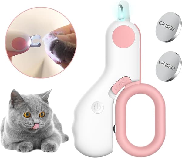 Husdjursnagelklippare med LED-ljus Pink
