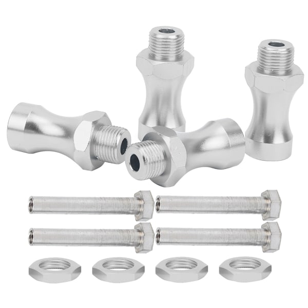 12st 1/10 till 1/8 RC Modellbil Del Aluminiumlegering 12mm Till 17mm Hjulnav Adapter Koppling Silver