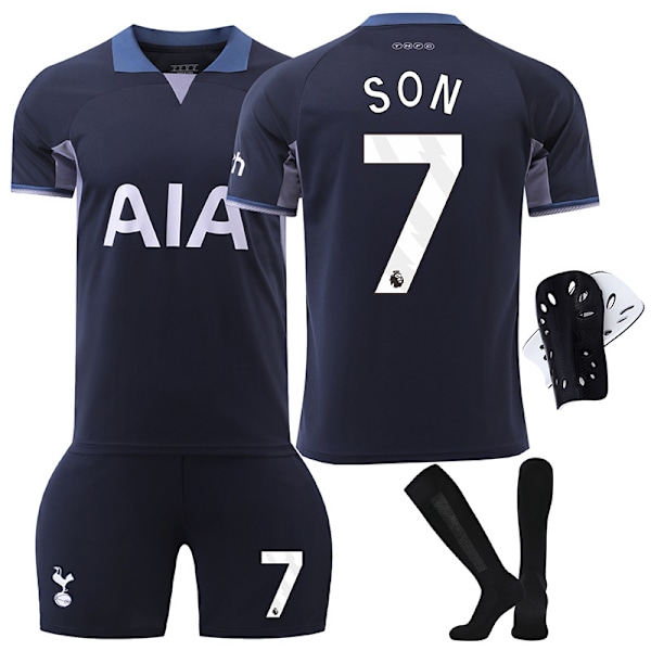 Tottenham Hotspur 23-24 bortefotballdrakt nr 7 Son Heung-min 9 Richarlison 17 Romero drakt barn herre og dame kostyme Fabrikkstandard uten nummer Factory default no number Size M