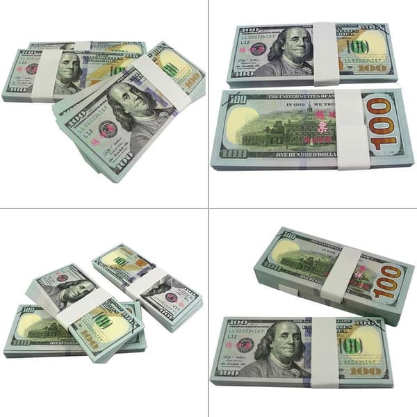 Leksakspengar - 100 amerikanska dollar (100 sedlar) Grey gray