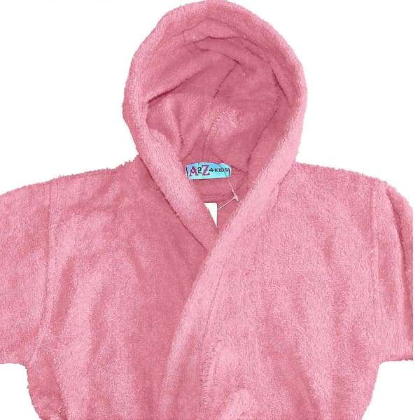 Badehåndkle med hette til barn, 100 % bomullsfrotté badekåpe for gutter og jenter Baby Pink 7-8 Years